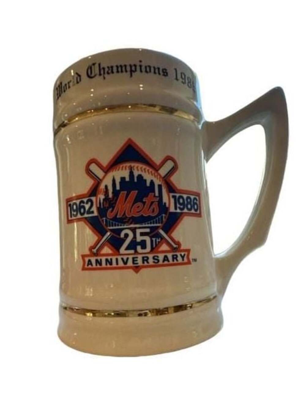 New York Mets 1986 World Champions 25th Anniversary Collectible Beer Stein Mug
